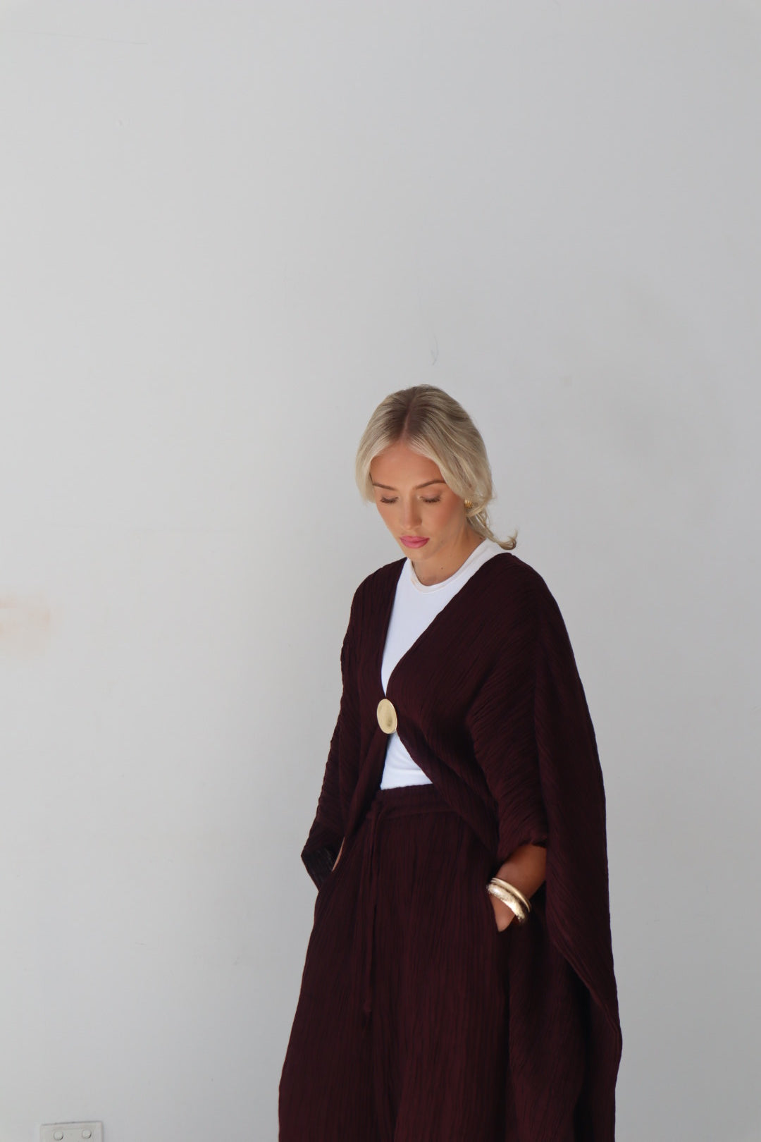 ILAYDA CAPE - MAHOGANY