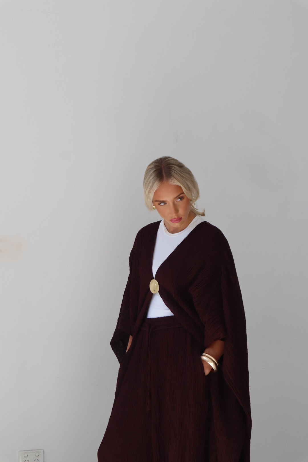 ILAYDA CAPE - MAHOGANY