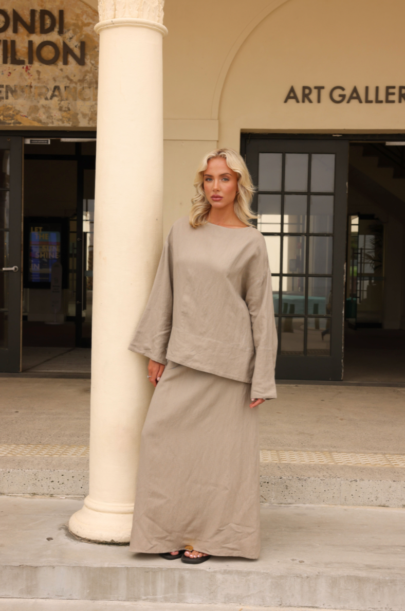 LAYALI SKIRT AND TOP - OATMEAL
