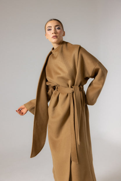 YASEMIN MAXI WRAP COAT