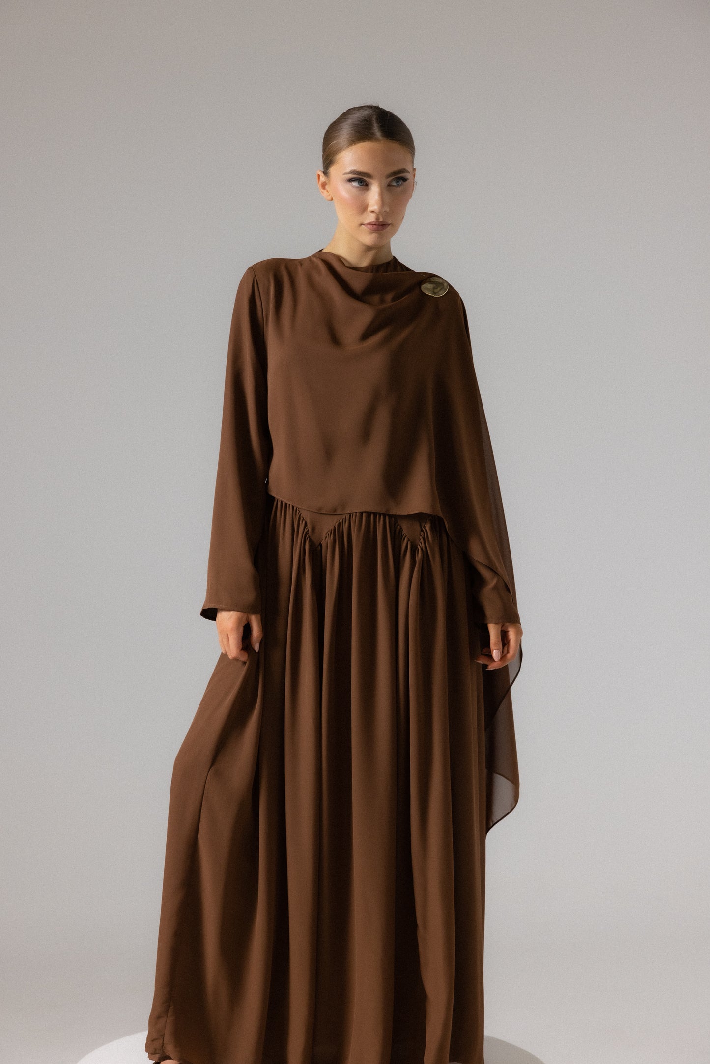 ERINA DRESS, ESPRESSO