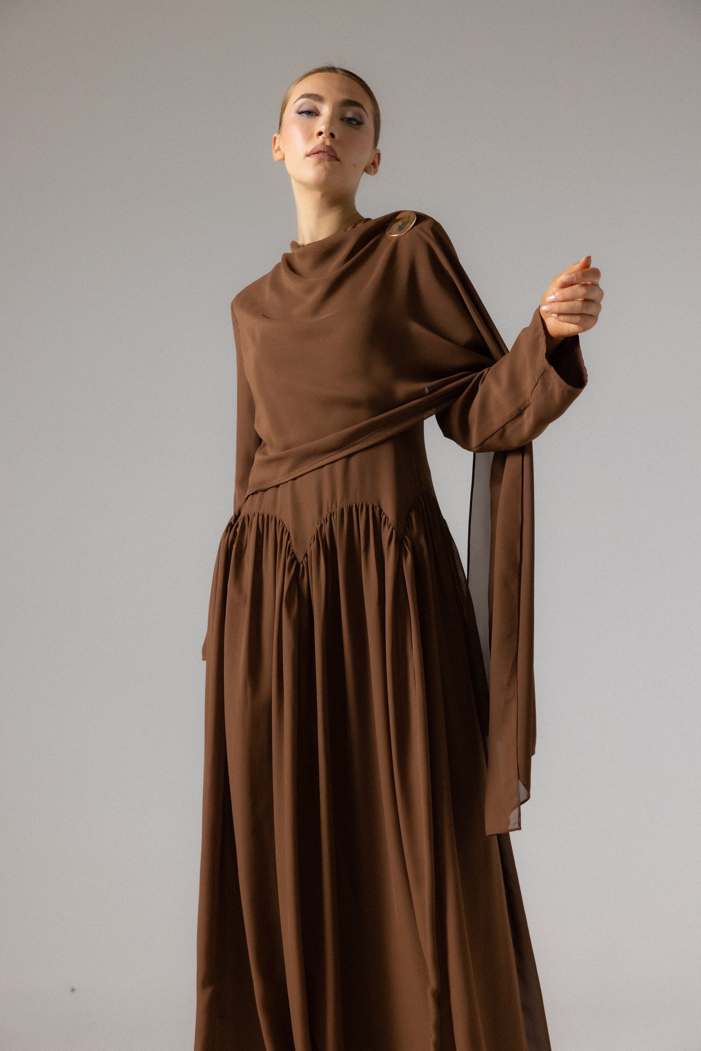 ERINA DRESS, ESPRESSO