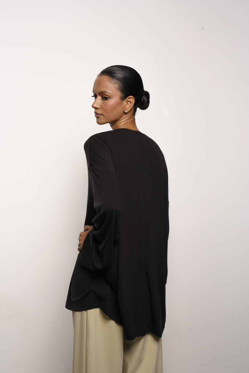 SIENA RELAXED TOP - BLACK