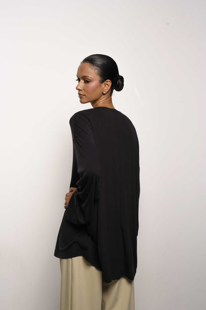 SIENA RELAXED TOP - BLACK